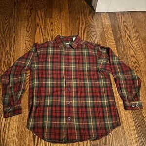 L.L.Bean Red Plaid Button-Up Shirt